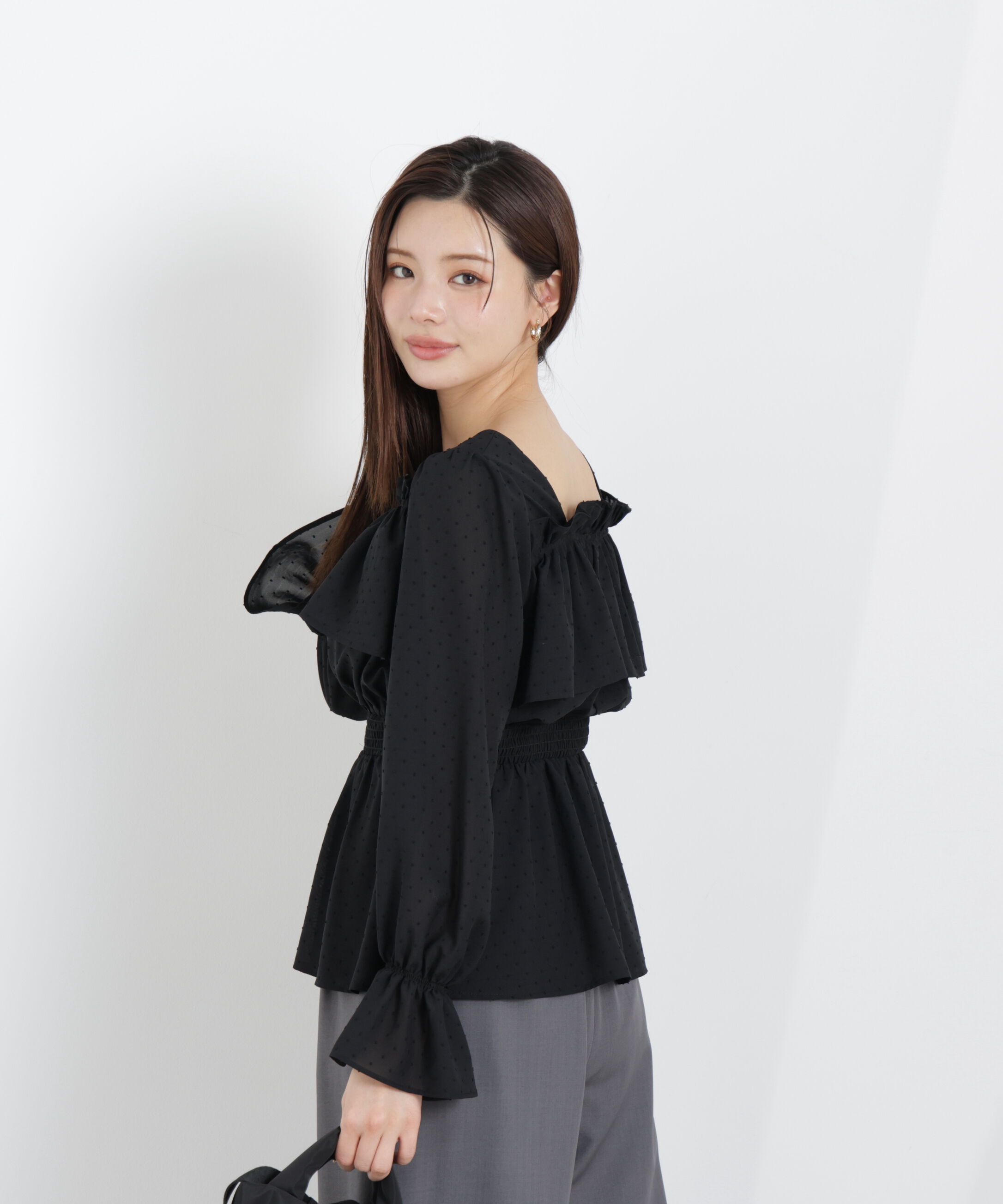 PROPORTION BODY DRESSING「＜ウォッシャブル＞フリルシャーリングブラウス　26SS」|シャツ・ブラウス|