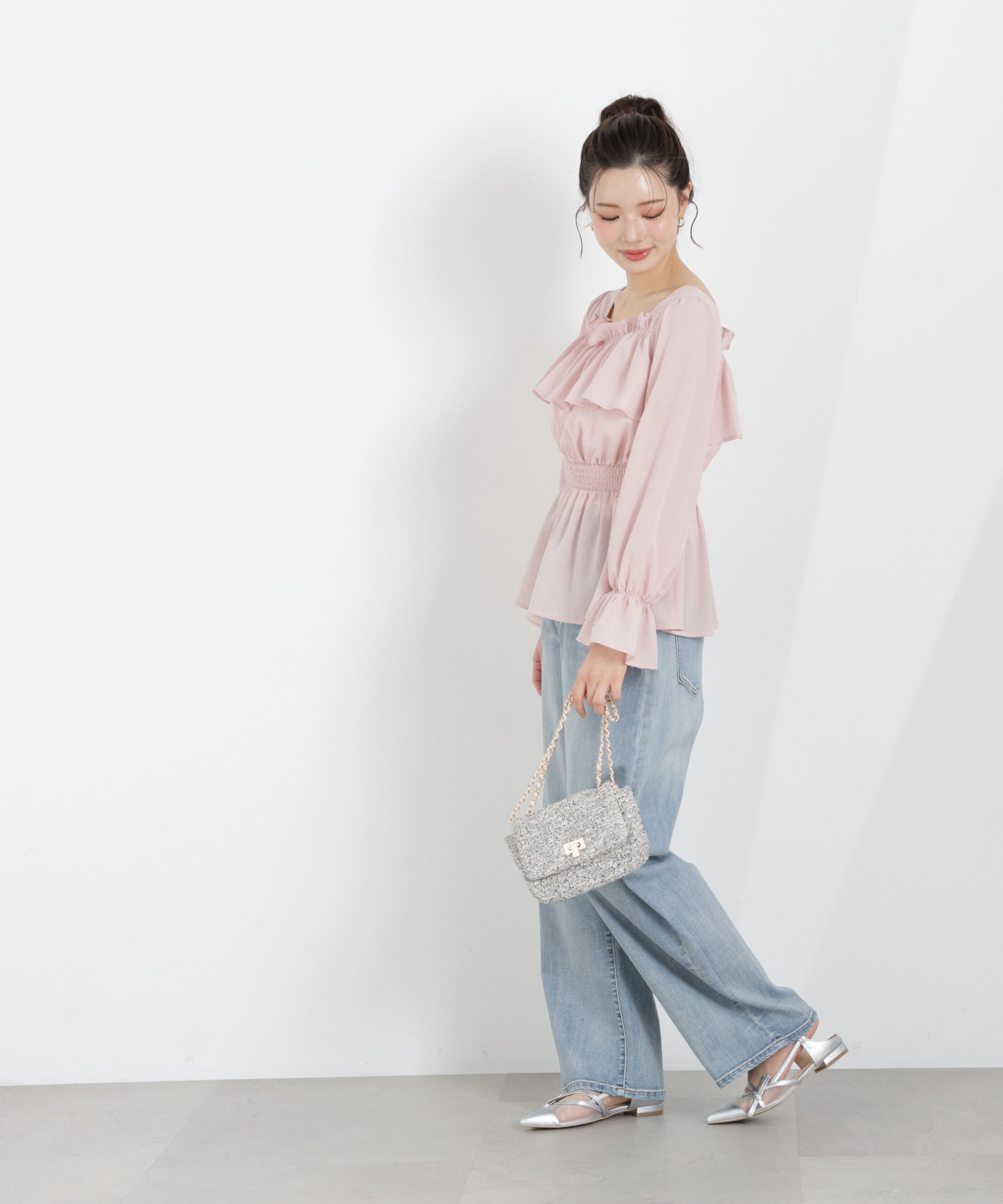 PROPORTION BODY DRESSING「＜ウォッシャブル＞フリルシャーリングブラウス　26SS」|シャツ・ブラウス|