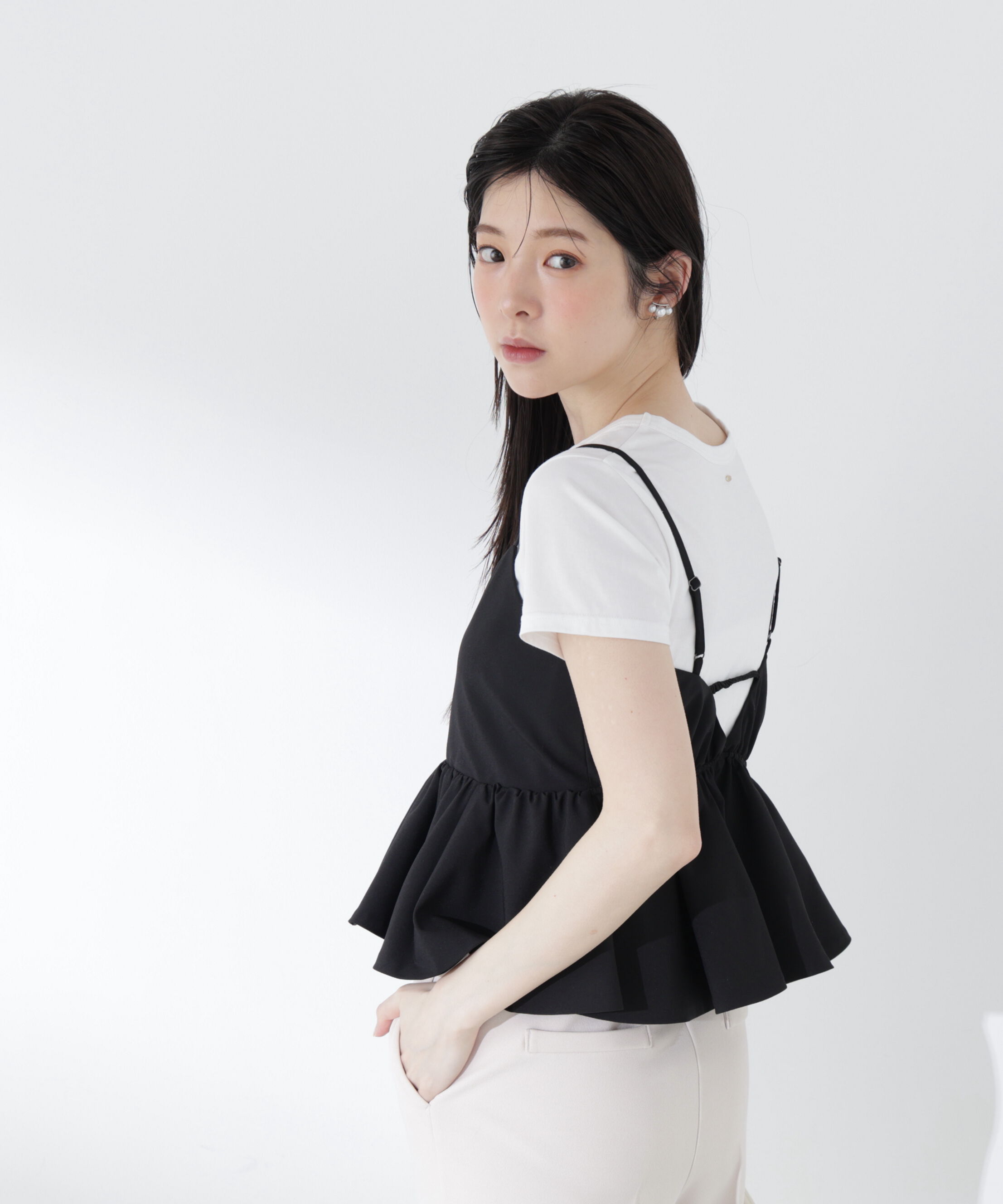 PROPORTION BODY DRESSING「〈a/mie〉ペプラムデザインキャミソール26SS」|シャツ・ブラウス|