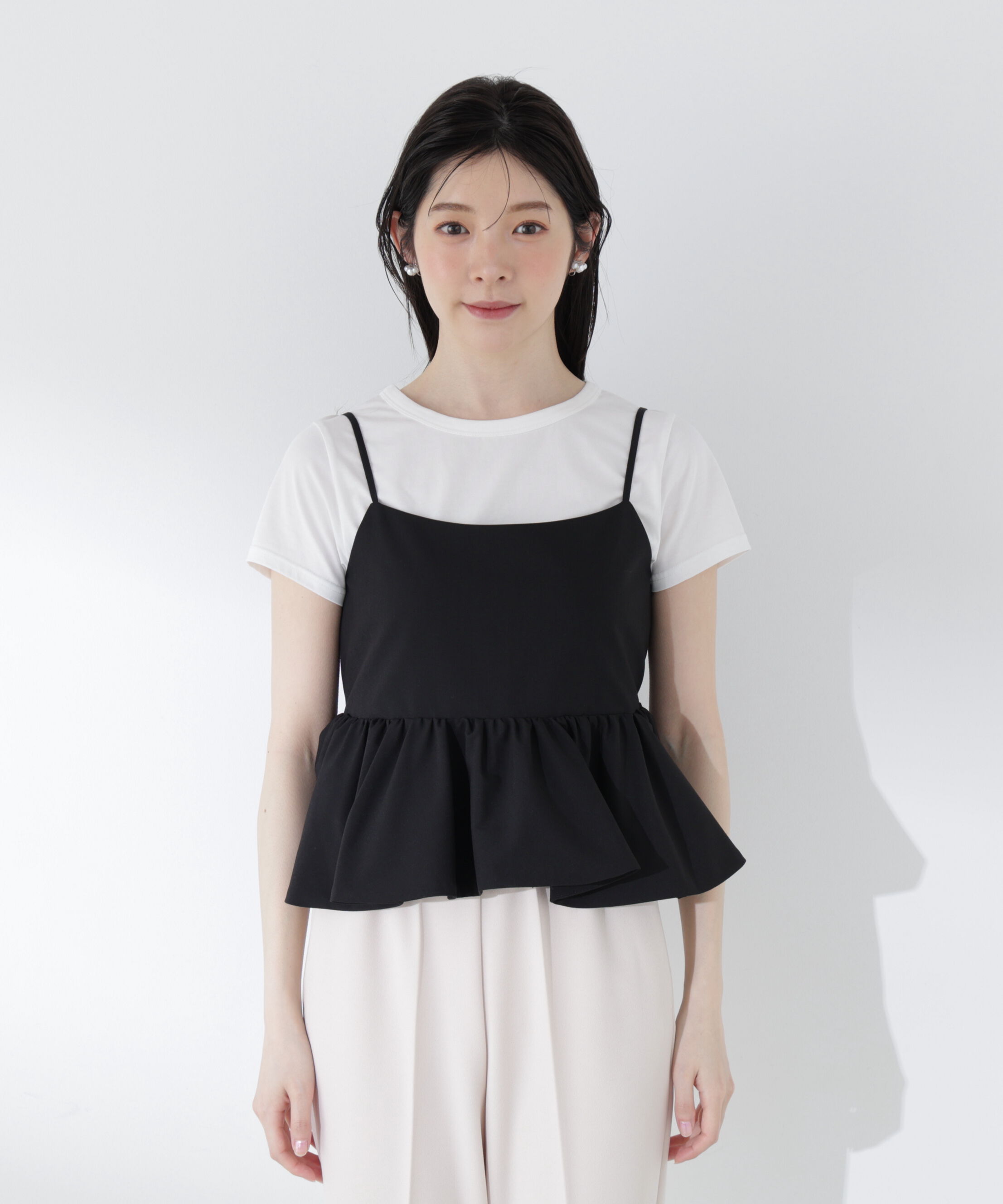 PROPORTION BODY DRESSING「〈a/mie〉ペプラムデザインキャミソール26SS」|シャツ・ブラウス|