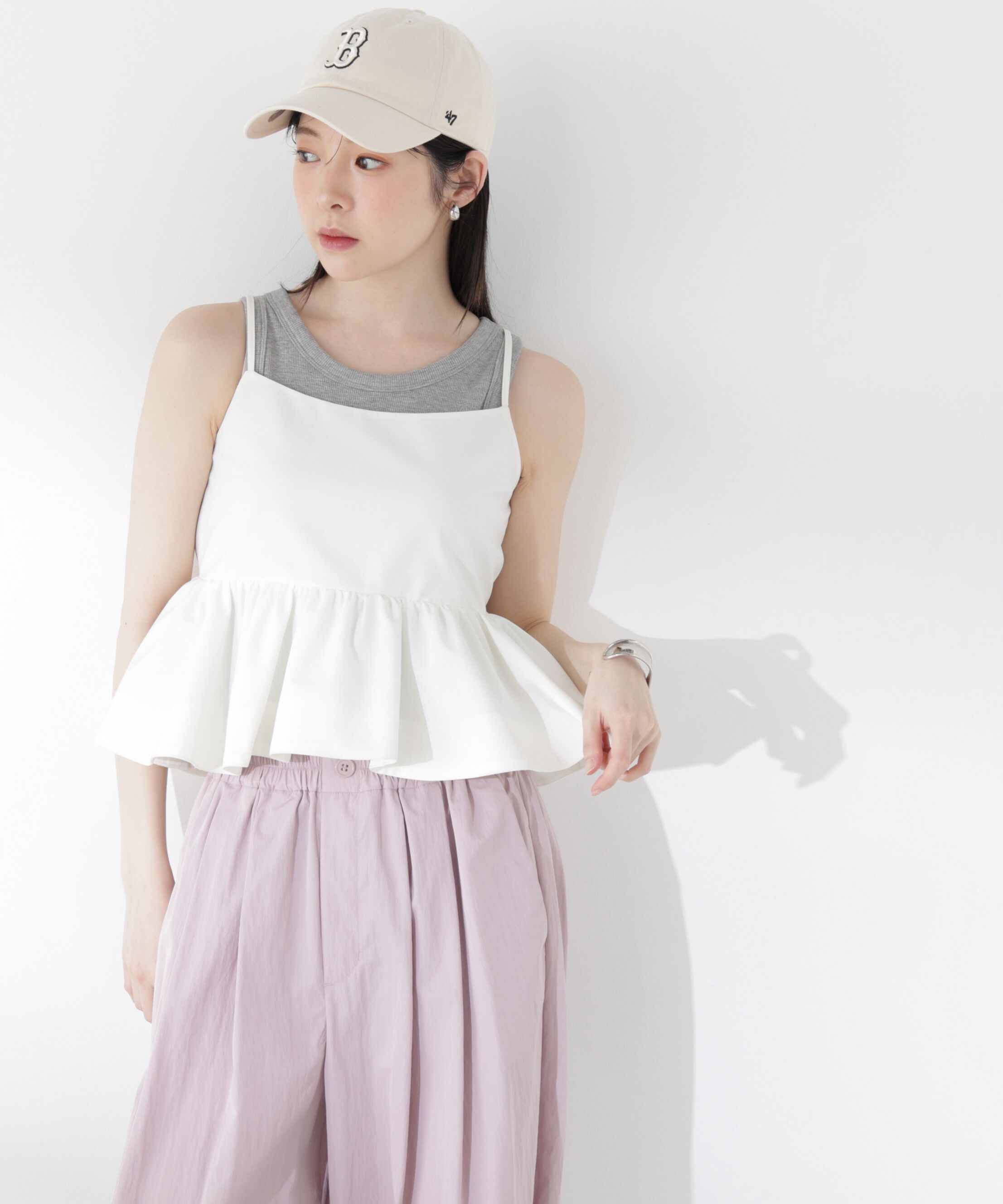PROPORTION BODY DRESSING「〈a/mie〉ペプラムデザインキャミソール26SS」|シャツ・ブラウス|