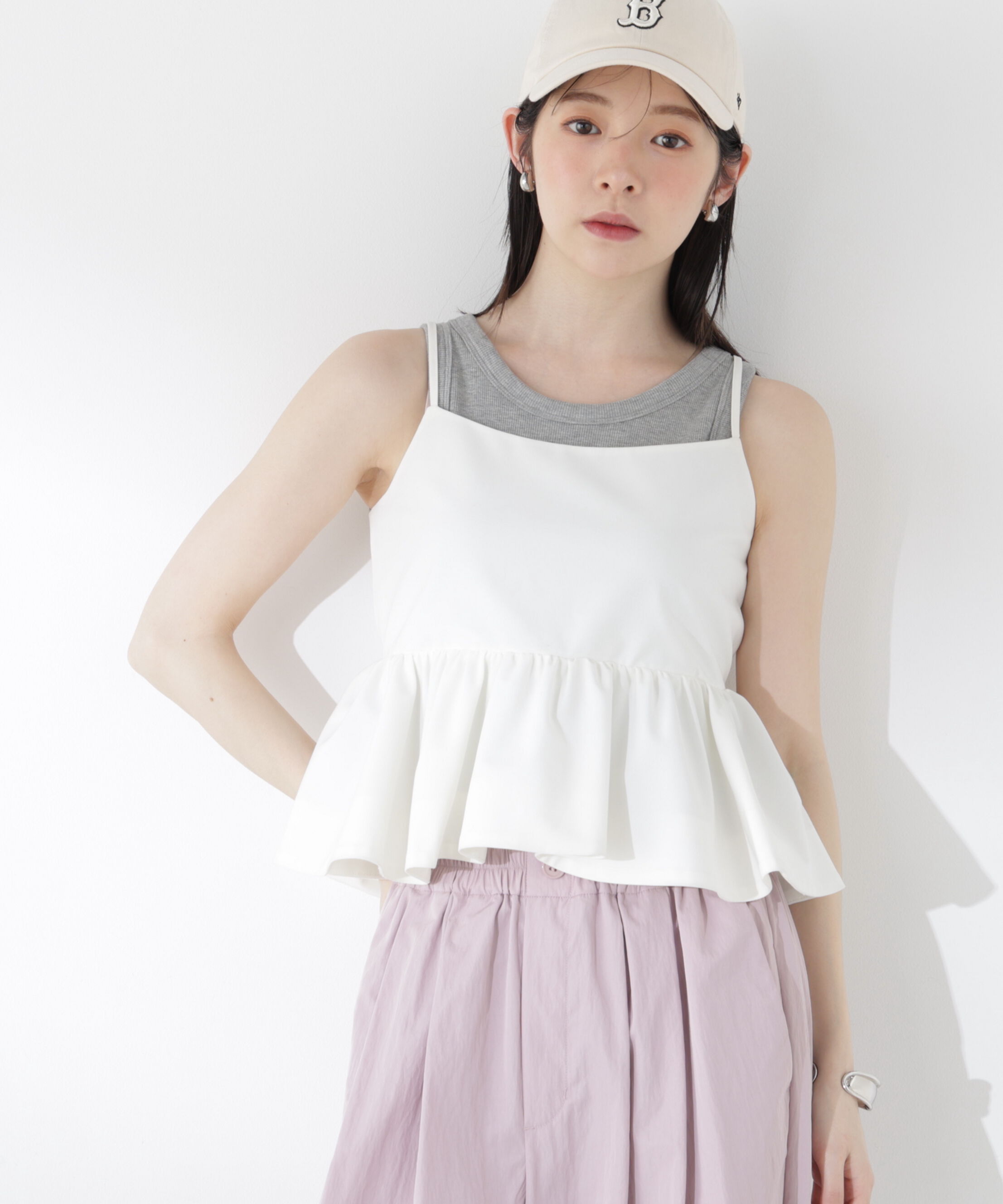 PROPORTION BODY DRESSING「〈a/mie〉ペプラムデザインキャミソール26SS」|シャツ・ブラウス|