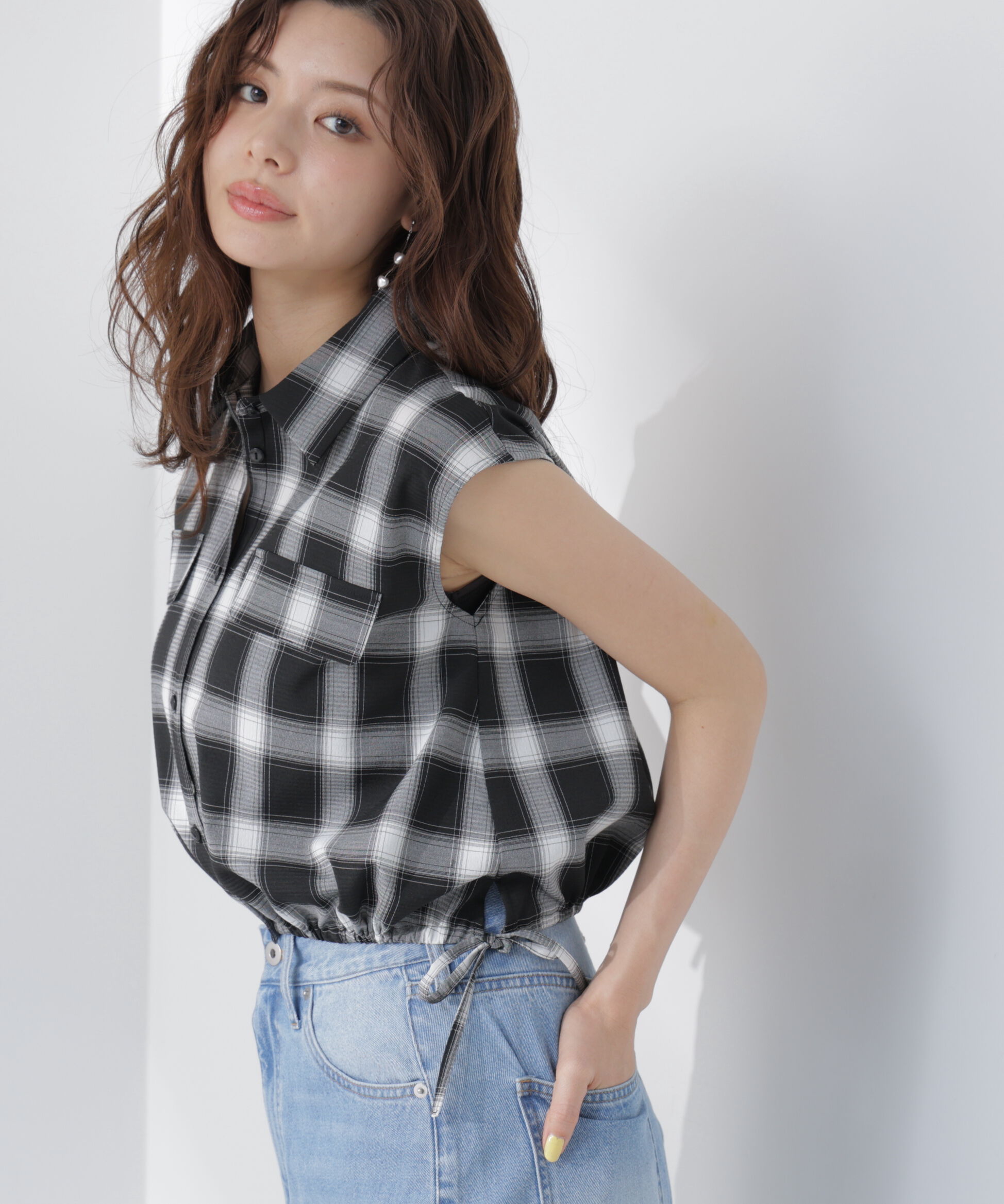 PROPORTION BODY DRESSING「フレンチスリーブ短丈シャツ」|シャツ・ブラウス|