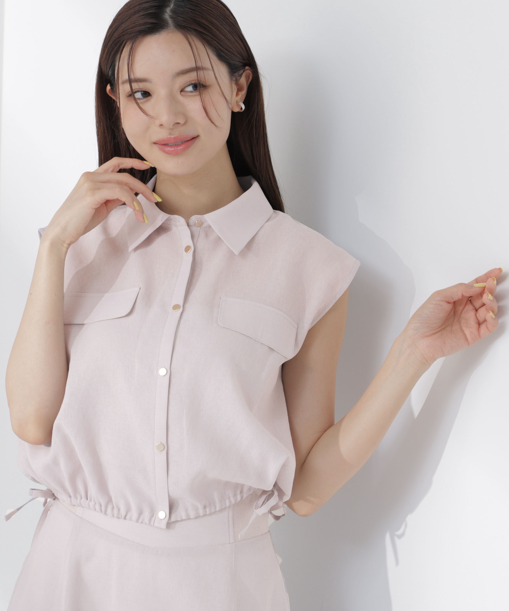 PROPORTION BODY DRESSING「フレンチスリーブ短丈シャツ」|シャツ・ブラウス|アイスグレー