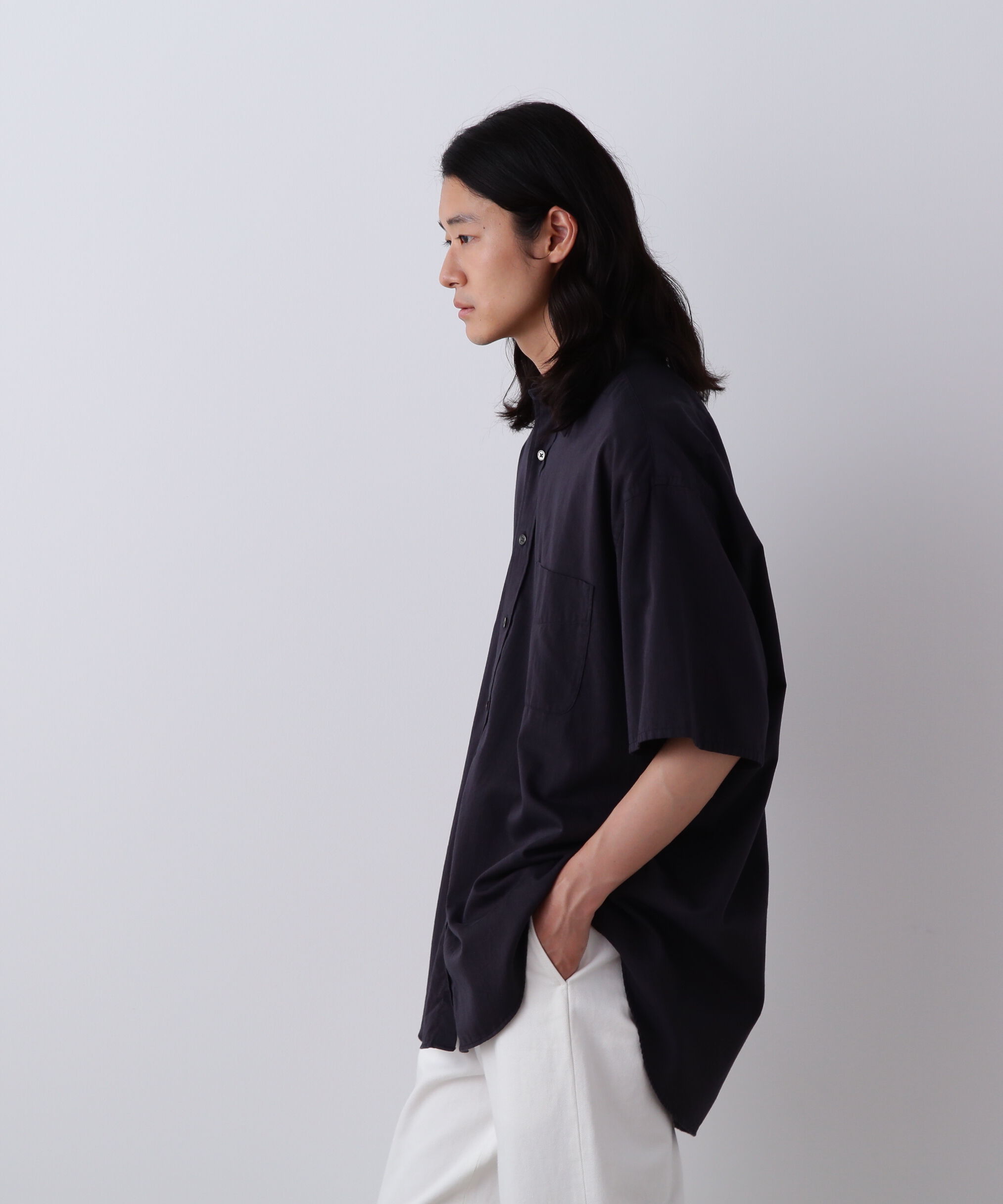 YLEVE 「Ｙ / ORGANIC COTTON WASHER SATIN SHORT SLEEVE SHIRT」|シャツ・ブラウス|