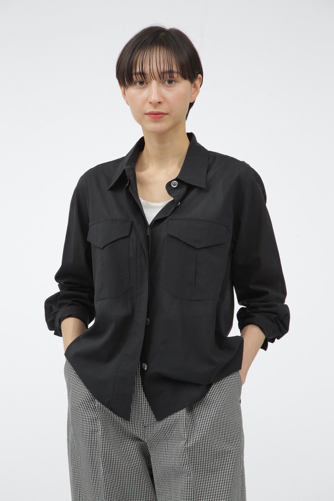  「COTTON VOILE」|シャツ・ブラウス|BLACK