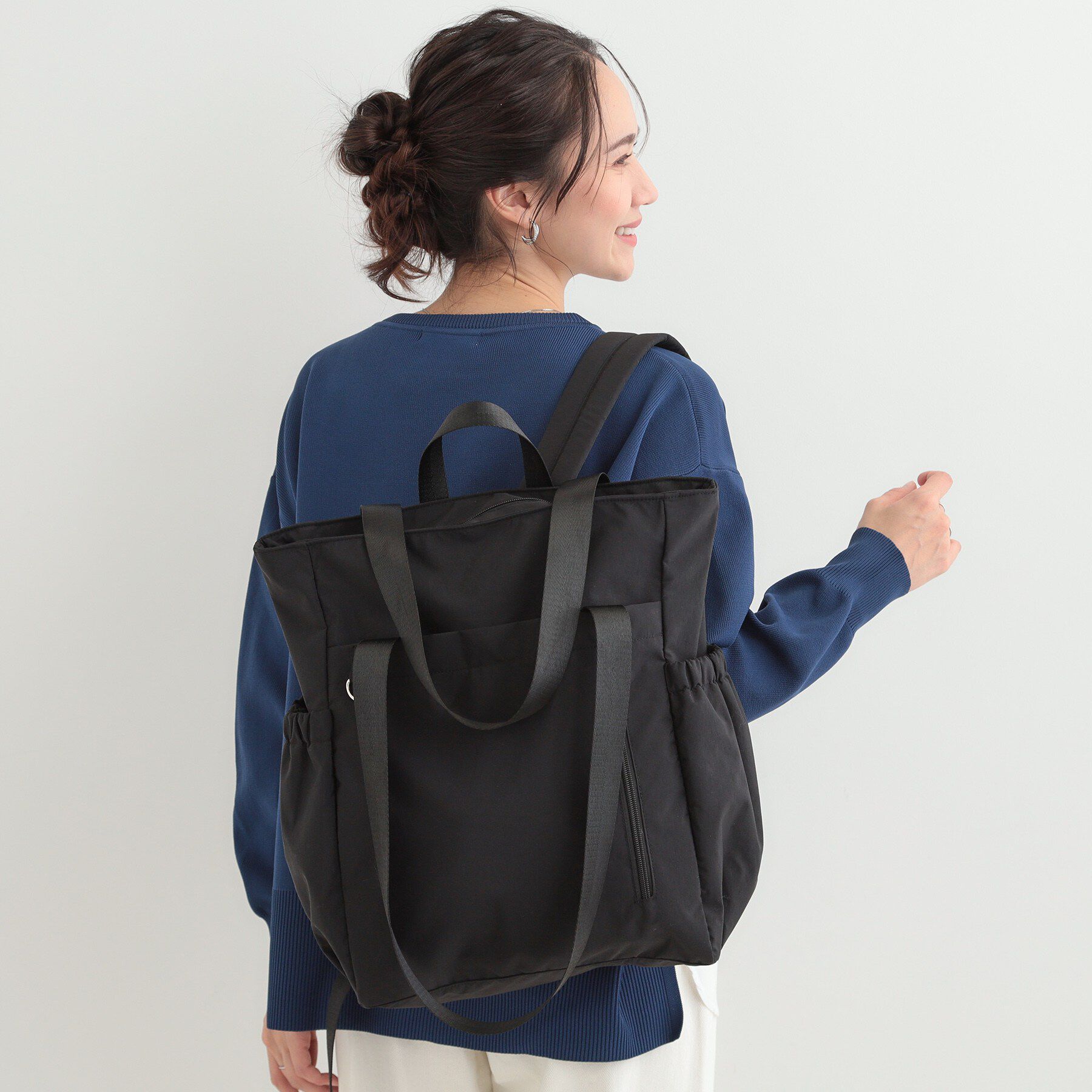 SHOO･LA･RUE「【撥水/2WAY/キャリーオン】トートにもなる スクエアリュック」|リュック|