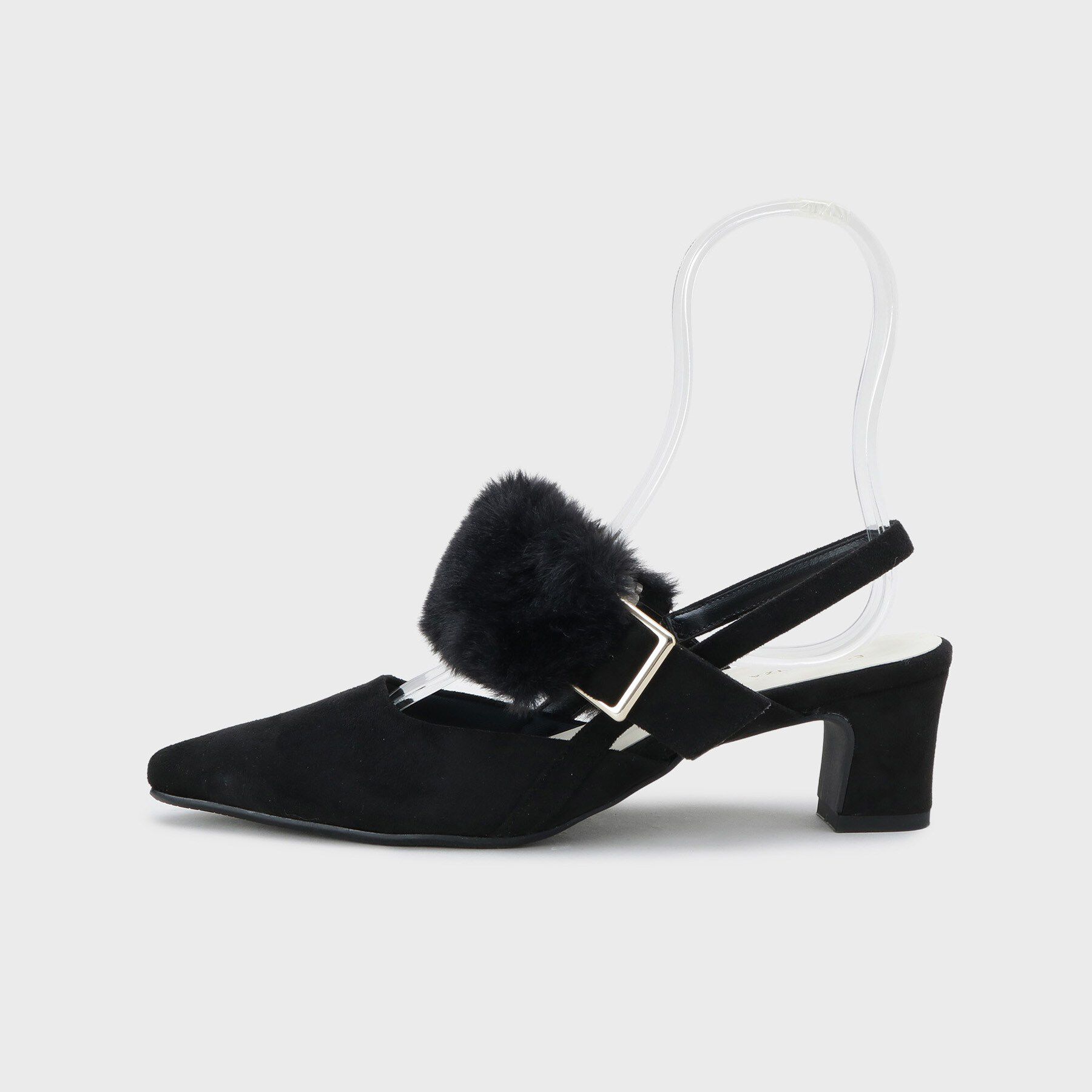 ESPERANZA「【Fur Collection】ファー付き2WAYスリングバックミュールパンプス」|パンプス|