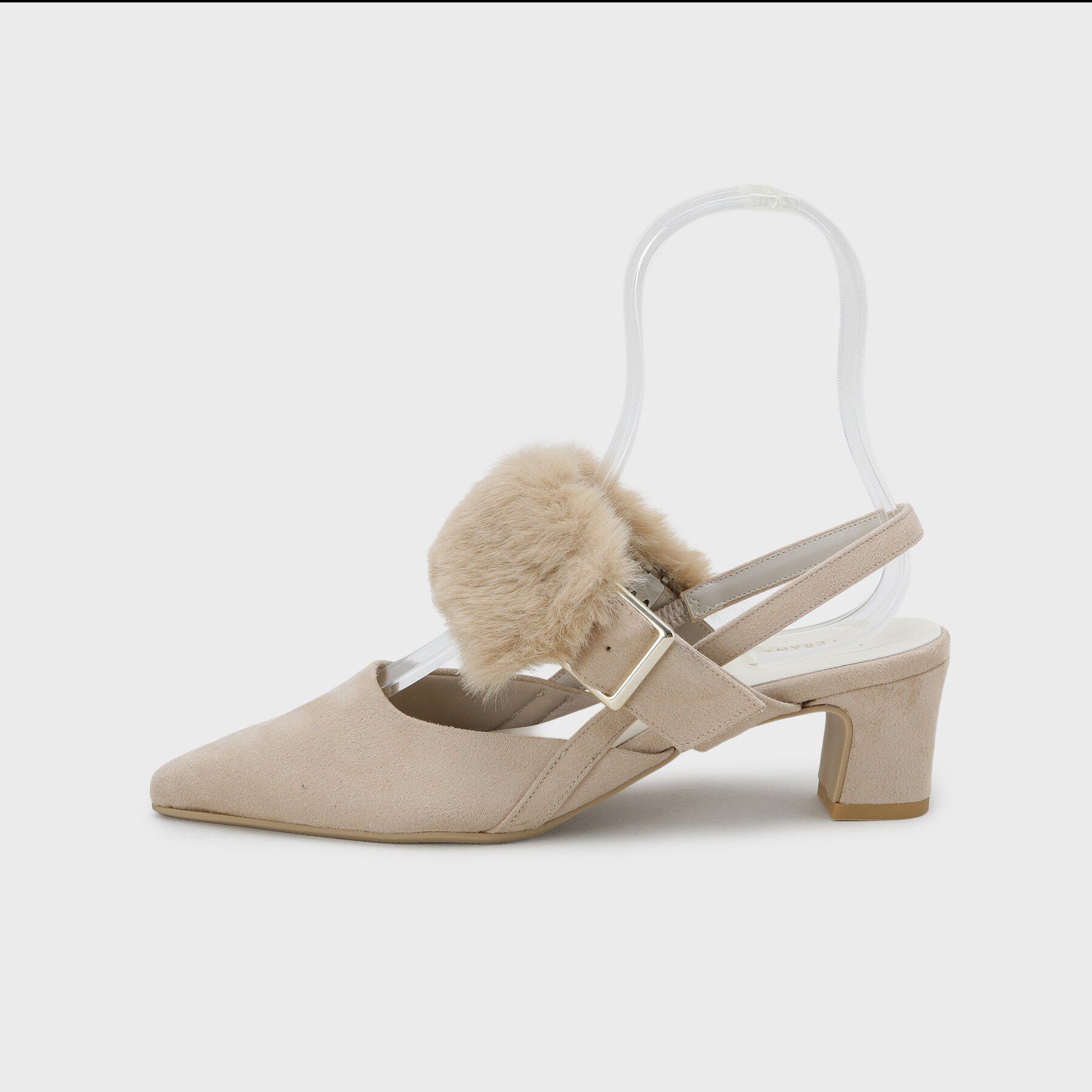 ESPERANZA「【Fur Collection】ファー付き2WAYスリングバックミュールパンプス」|パンプス|