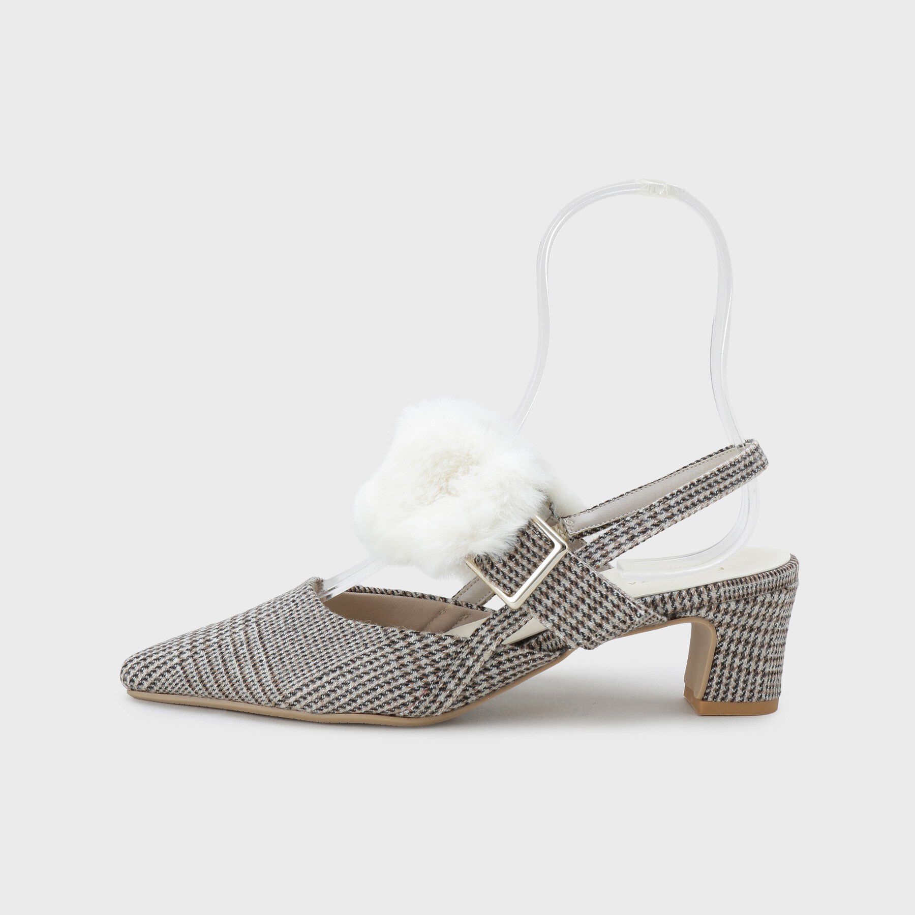 ESPERANZA「【Fur Collection】ファー付き2WAYスリングバックミュールパンプス」|パンプス|