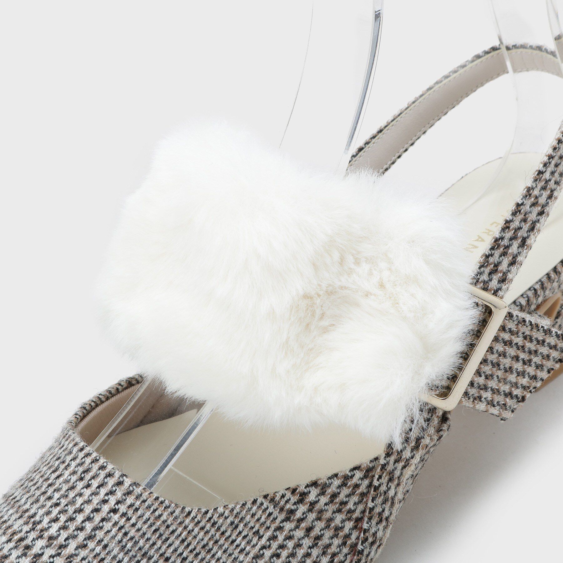 ESPERANZA「【Fur Collection】ファー付き2WAYスリングバックミュールパンプス」|パンプス|
