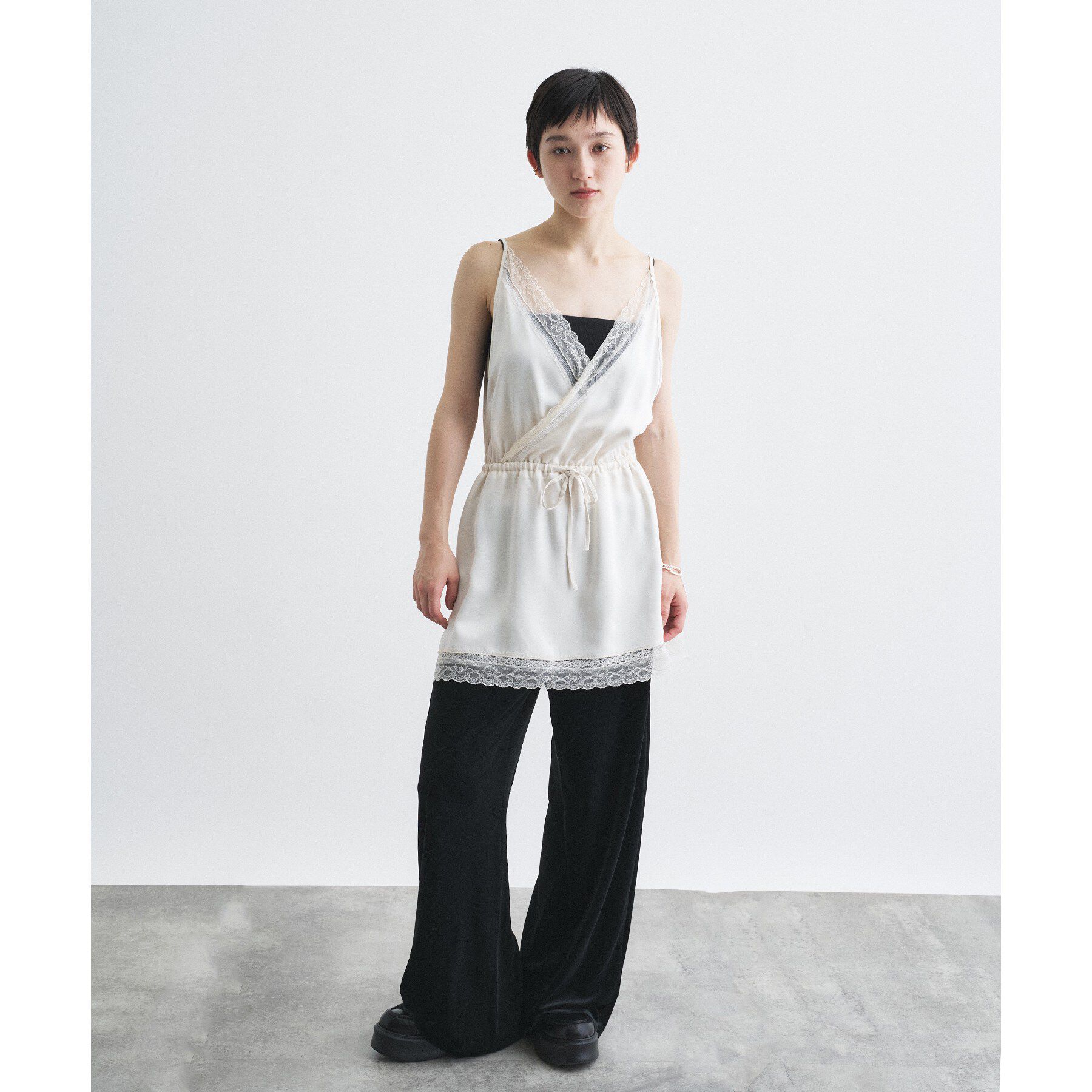 CODE A「lace trim slip dress」|キャミソール|