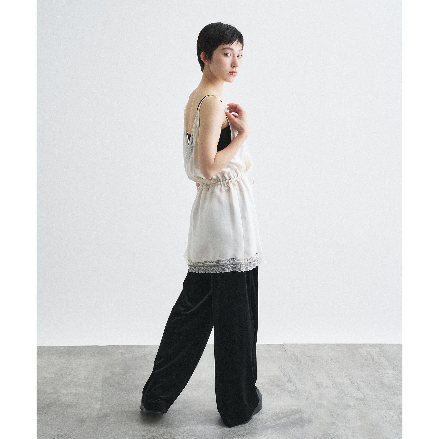 CODE A「lace trim slip dress」|キャミソール|