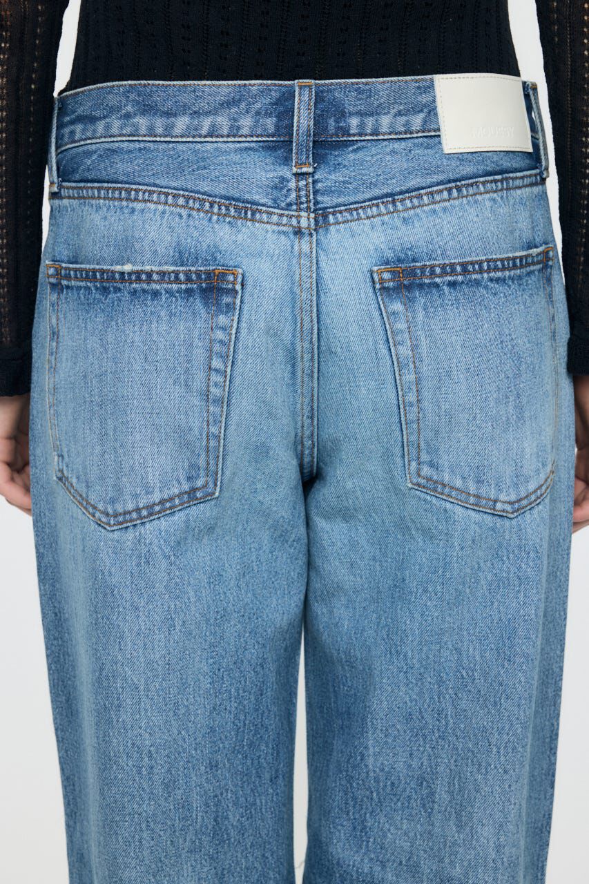 MOUSSY「MIDRISE DAMAGED SLIM ストレート」|デニム|