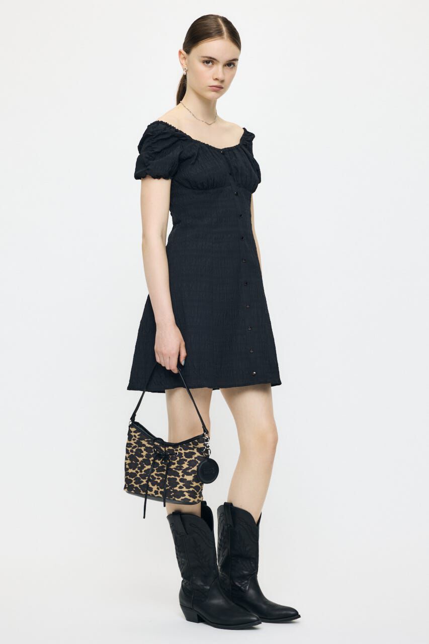 MOUSSY「2WAY SHIRRING MINI ドレス」|ワンピース|