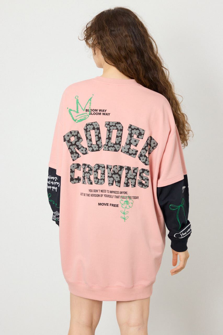 RODEO CROWNS「フェイクレイヤードフラワーロゴワンピース」|ワンピース|