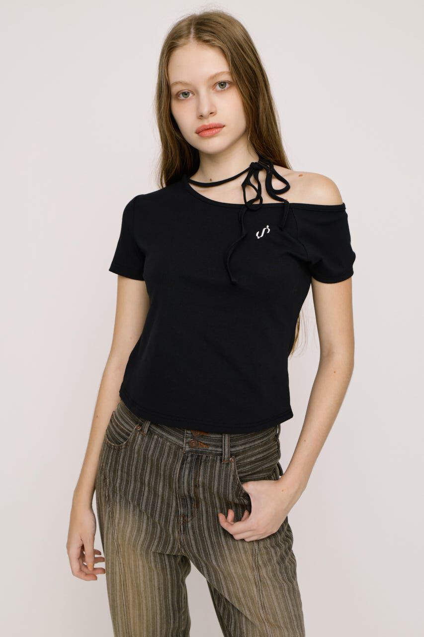 SLY「ONE SHOULDER S. トップス」|Tシャツ・カットソー|BLK