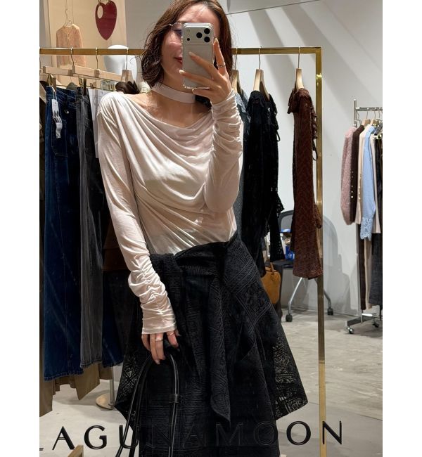 LAGUNAMOON「タイルパターンレースワイドパンツ」|その他|