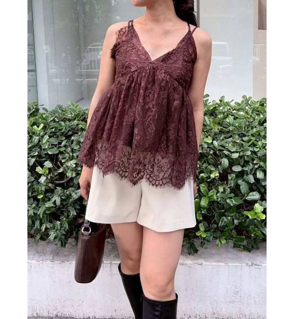 LAGUNAMOON「【WEB限定カラーあり】レースレイヤードランジェリーチュニック」|シャツ・ブラウス|