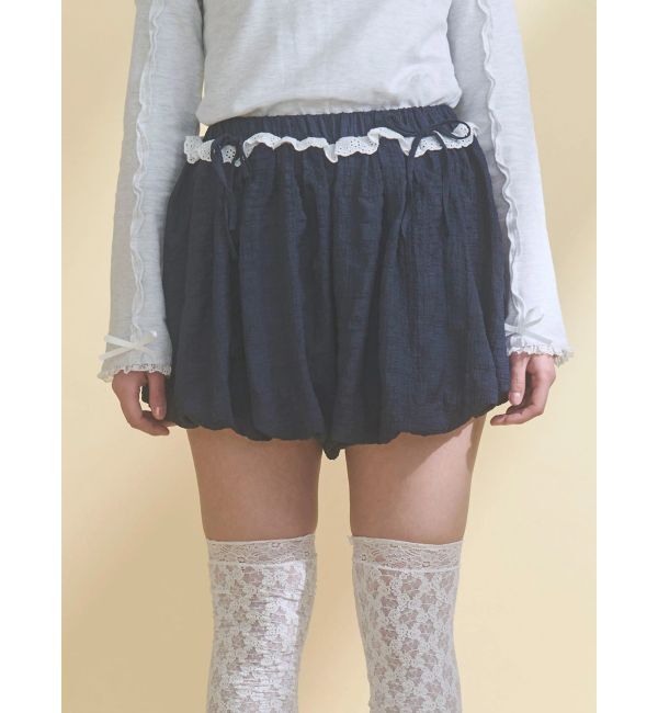 merry jenny「くしゅっとレースかぼちゃパンツ」|その他|ネイビー