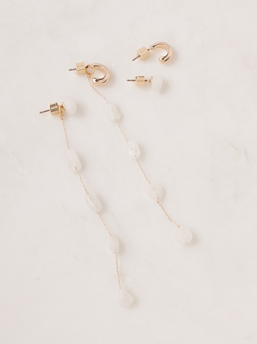 SNIDEL「ナチュラルストーンピアス」|ピアス|WHT