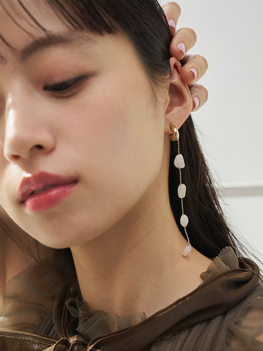 SNIDEL「ナチュラルストーンピアス」|ピアス|