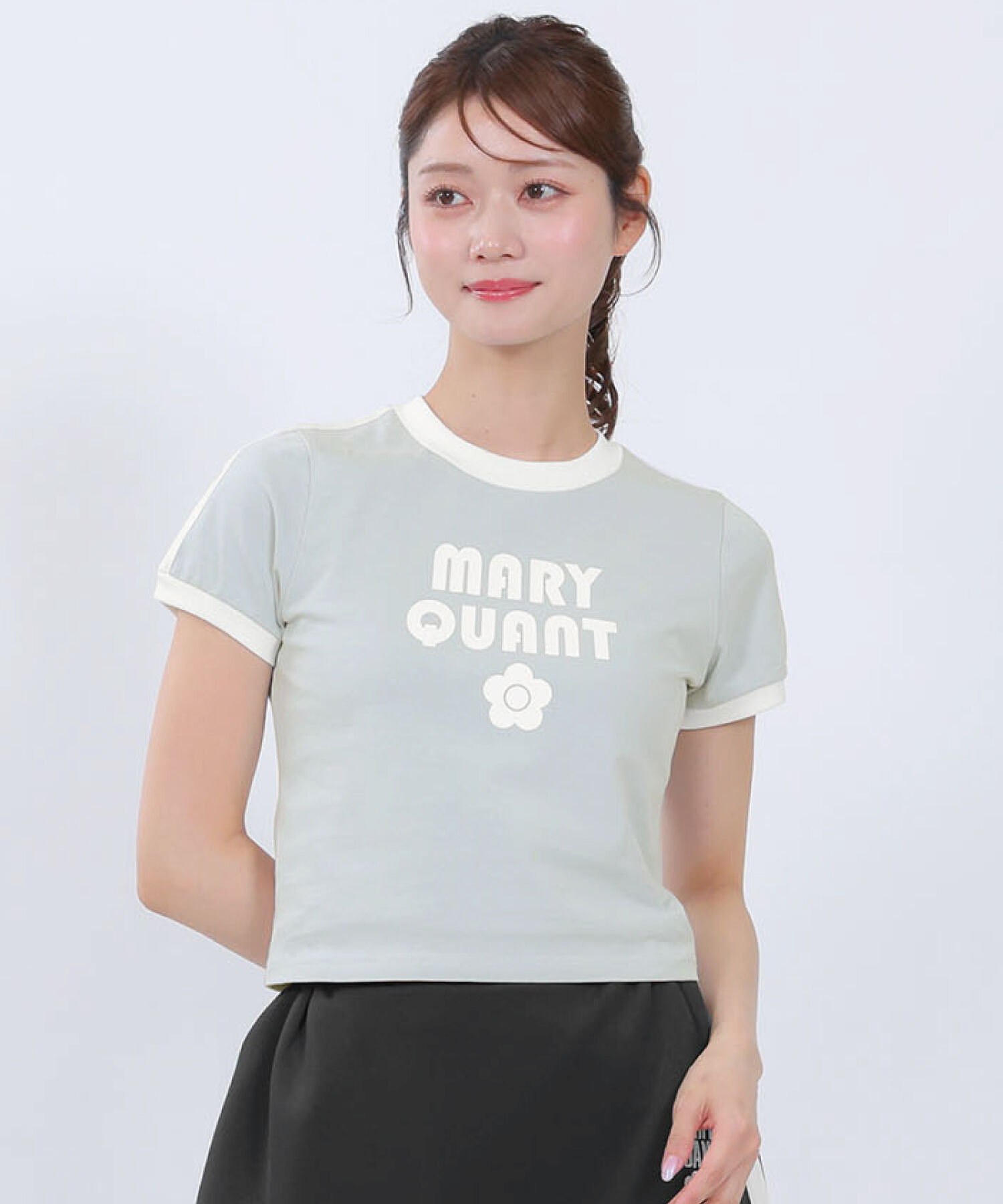 MARY QUANT「コンパクトリンガー Tシャツ」|Tシャツ・カットソー|ブルーグレー