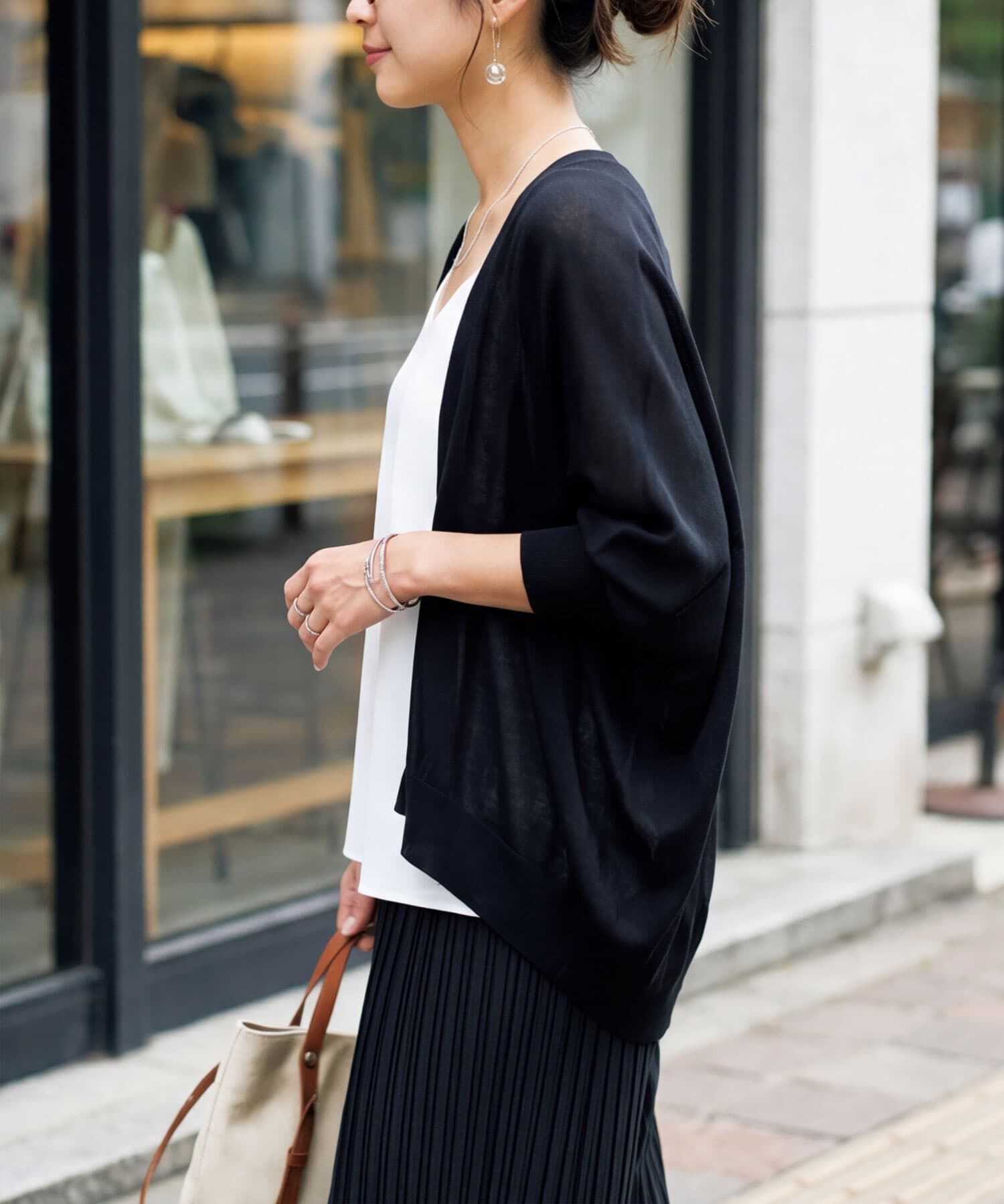 STYLE DELI「【LUXE】シャリシャリドルマンカーディガンB」|カーディガン|