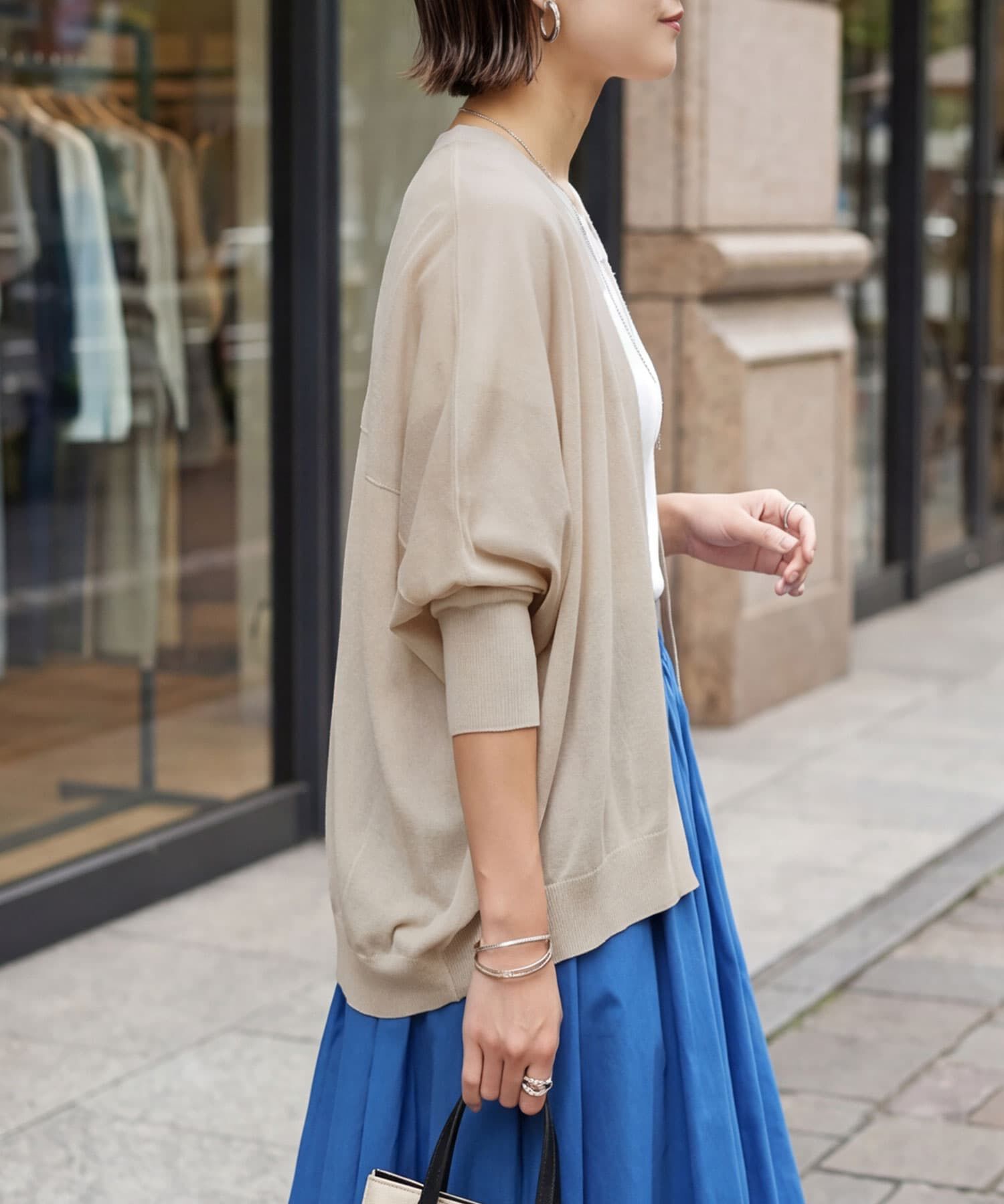 STYLE DELI「【LUXE】シャリシャリドルマンカーディガンB」|カーディガン|