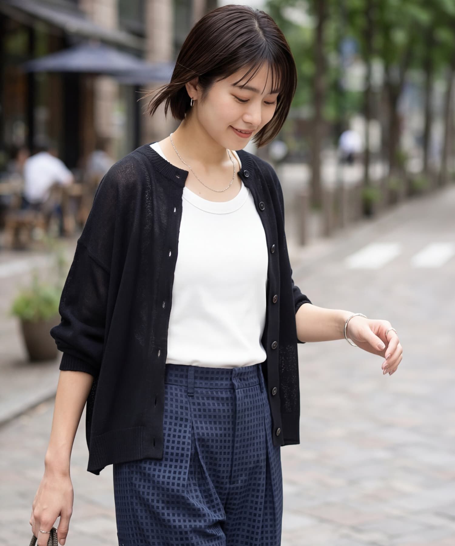 STYLE DELI「カラッとしたシアーカーディガン」|カーディガン|ブラック