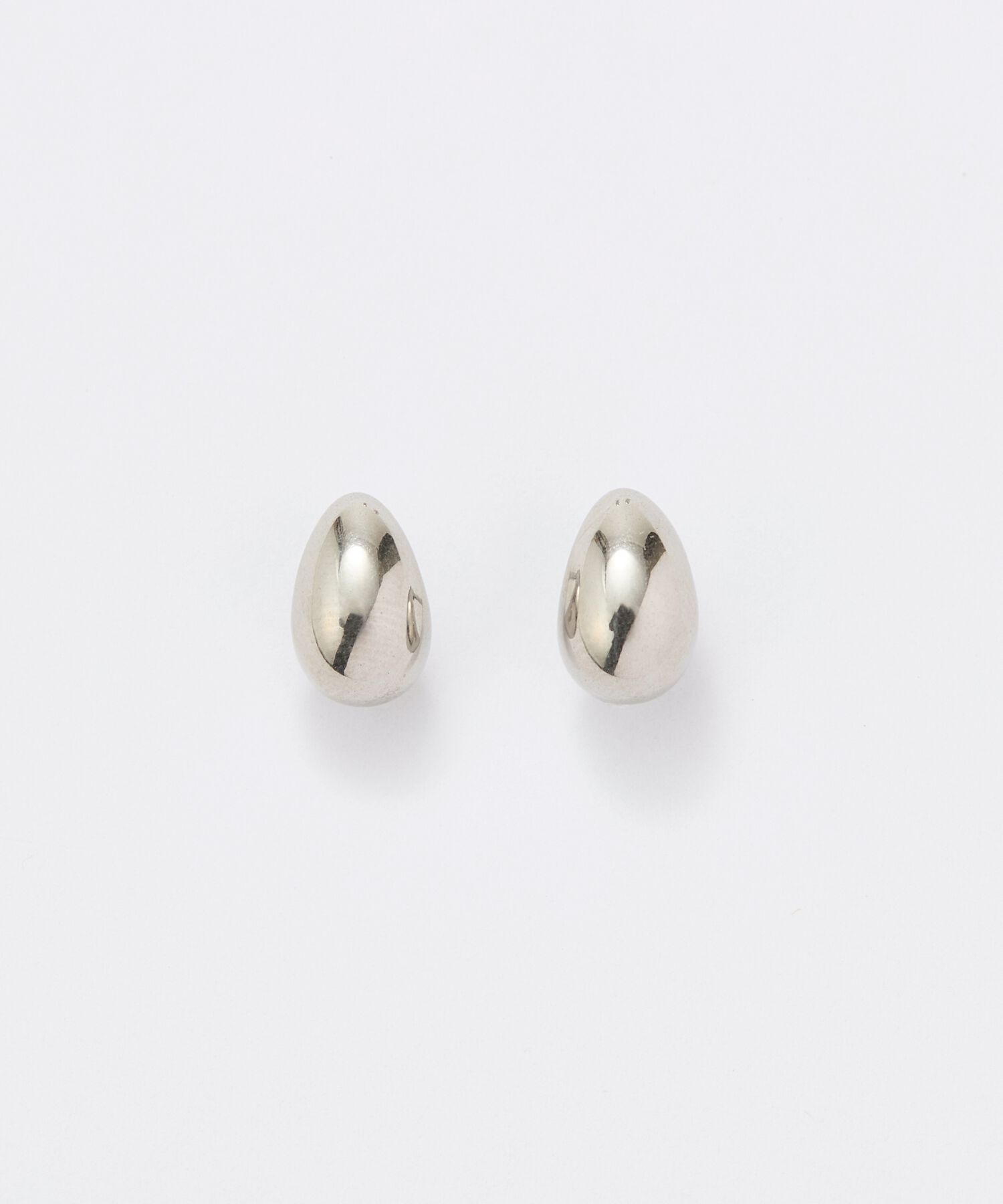 Phoebe「【金属アレルギー対応】プックリハーフフープミニピアス　シルバー/サージカルステンレス」|ピアス|