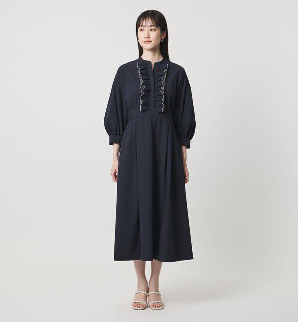 UNITED ARROWS「メロー フリル ワンピース ‐防しわ 吸水速乾 UVカット 遮熱性 接触冷感 ウォッシャブル‐」|ワンピース|