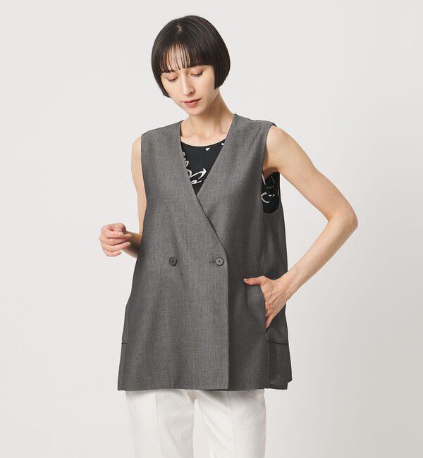 UNITED ARROWS「シアー バックフレア ベスト ‐ウォッシャブル‐」|ベスト・ジレ|