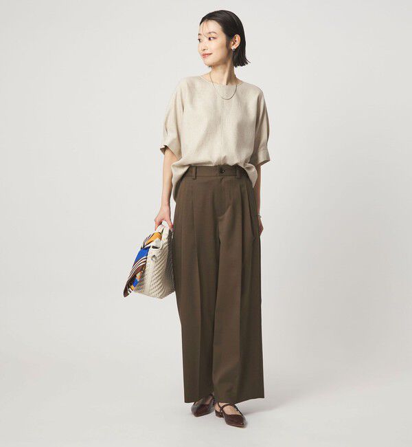 UNITED ARROWS green label relaxing「［size SHORT/TALLあり］ツイル イージー ワイド パンツ」|スラックス|