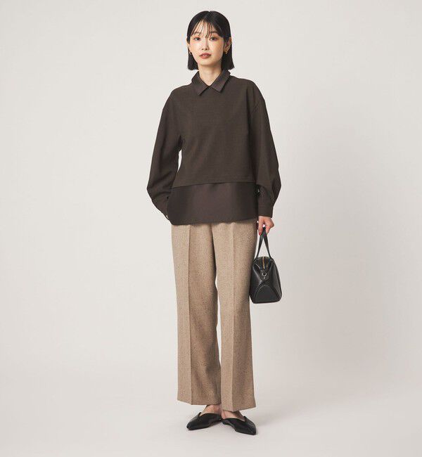UNITED ARROWS green label relaxing「fleurie(フルリー) 襟 ドッキング ペプラム ブラウス」|シャツ・ブラウス|
