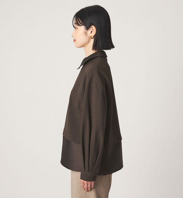 UNITED ARROWS green label relaxing「fleurie(フルリー) 襟 ドッキング ペプラム ブラウス」|シャツ・ブラウス|