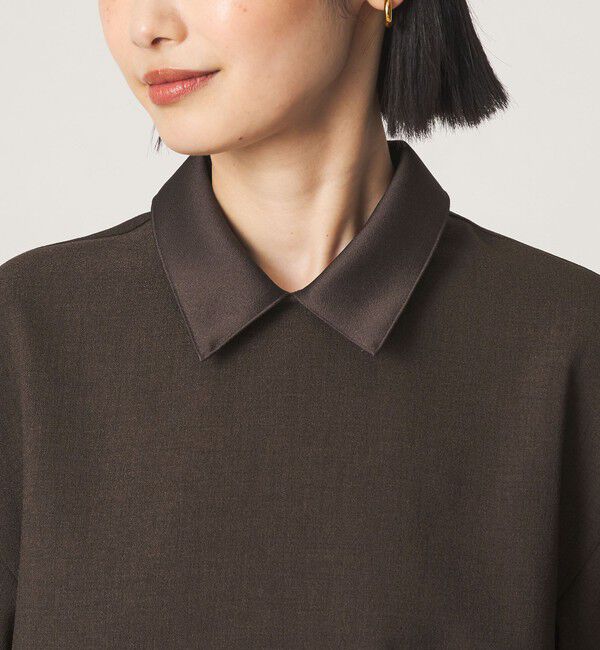 UNITED ARROWS green label relaxing「fleurie(フルリー) 襟 ドッキング ペプラム ブラウス」|シャツ・ブラウス|