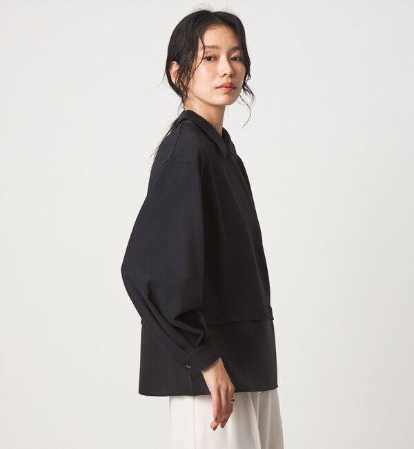 UNITED ARROWS green label relaxing「fleurie(フルリー) 襟 ドッキング ペプラム ブラウス」|シャツ・ブラウス|