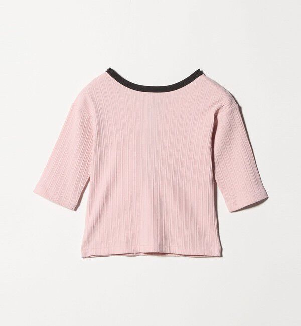 BEAUTY&YOUTH UNITED ARROWS「【WEB限定】ランダムリブ ヘンリーネック スナップ 5分袖Tシャツ」|Tシャツ・カットソー|