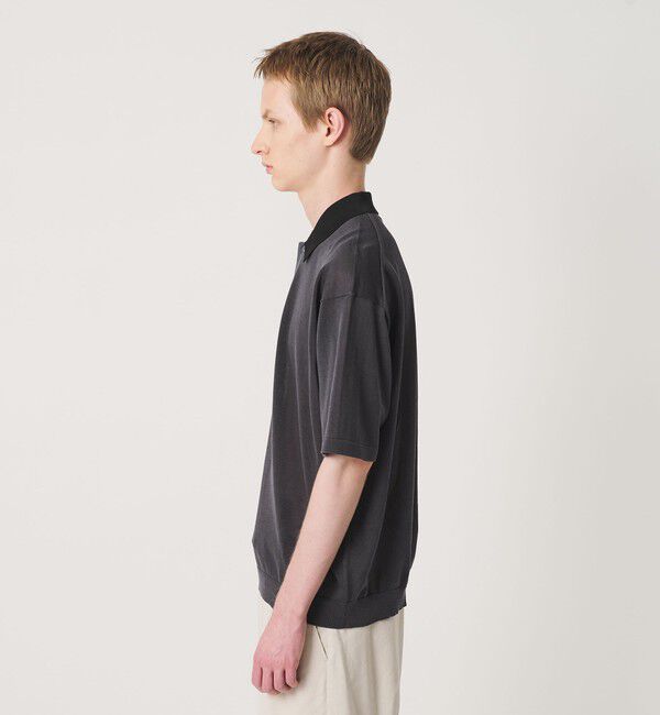BEAUTY&YOUTH UNITED ARROWS「クレイジーパターン ギマ ショートスリーブ ポロニット ウォッシャブル」|ニット・セーター|