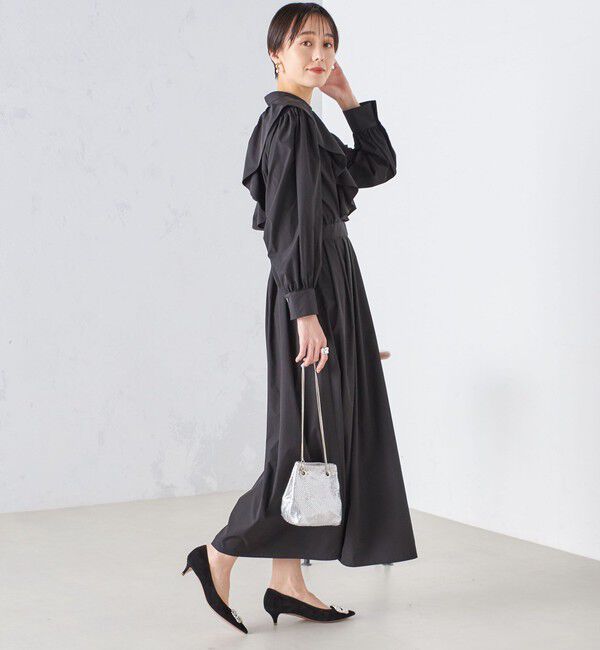 SHIPS for women「【SHIPS別注】A PUPIL:  〈洗濯機可能〉 異素材 コンビ ワンピース ◇」|ワンピース|