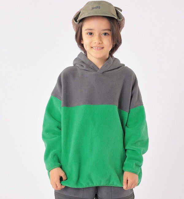 SHIPS KIDS「SHIPS KIDS:100～130cm / フリース ゲーミング パーカー」|パーカー|チャコールグレー