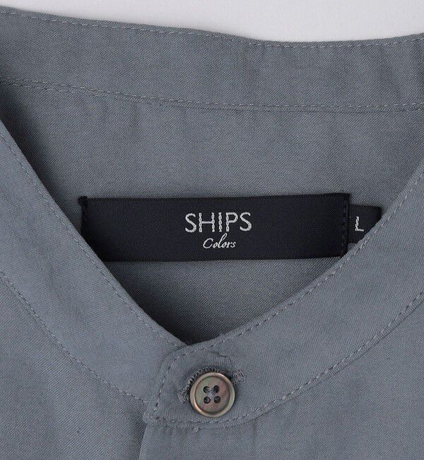 SHIPS Colors 「SHIPS Colors:〈洗濯機可能〉フェイクスエード(ポリエステル) バンドカラー シャツ」|シャツ・ブラウス|