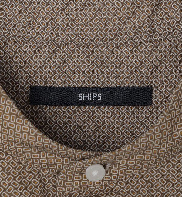 SHIPS「SHIPS: プリント バンド カラー シャツ」|シャツ・ブラウス|
