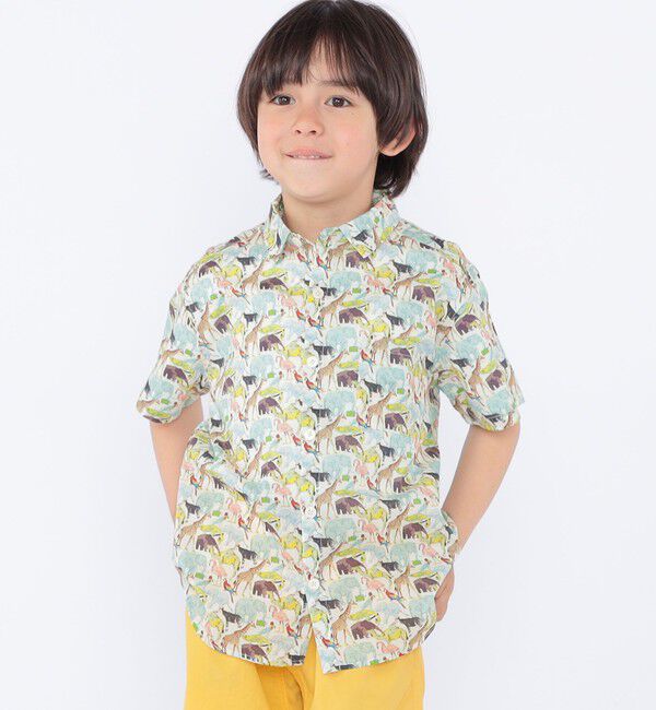 SHIPS KIDS「SHIPS KIDS:100～130cm / リバティ プリント 半袖 シャツ」|シャツ・ブラウス|