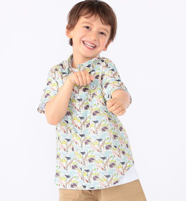 SHIPS KIDS「SHIPS KIDS:100～130cm / リバティ プリント 半袖 シャツ」|シャツ・ブラウス|