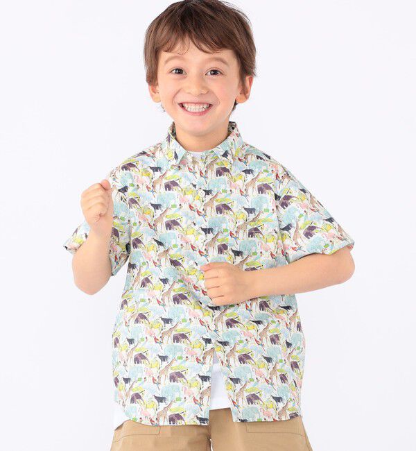 SHIPS KIDS「SHIPS KIDS:100～130cm / リバティ プリント 半袖 シャツ」|シャツ・ブラウス|