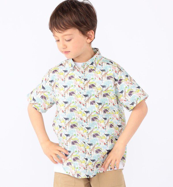 SHIPS KIDS「SHIPS KIDS:100～130cm / リバティ プリント 半袖 シャツ」|シャツ・ブラウス|