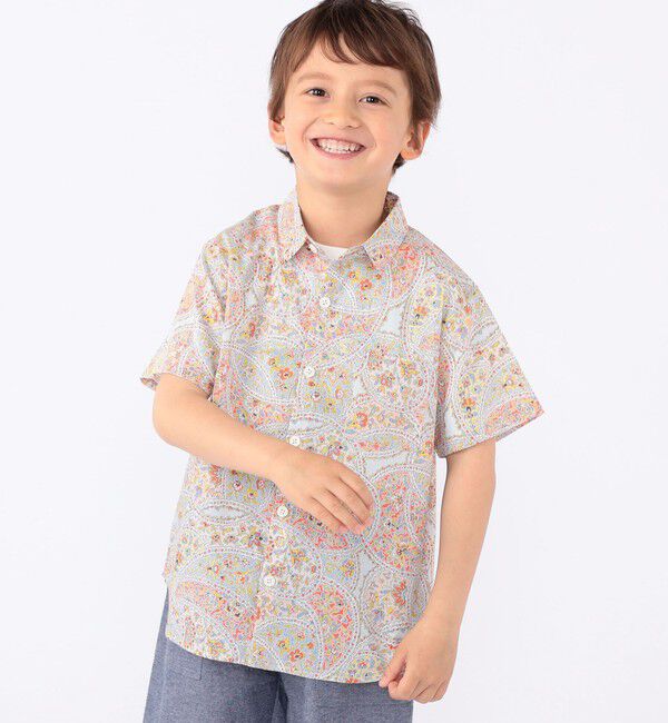 SHIPS KIDS「SHIPS KIDS:100～130cm / リバティ プリント 半袖 シャツ」|シャツ・ブラウス|