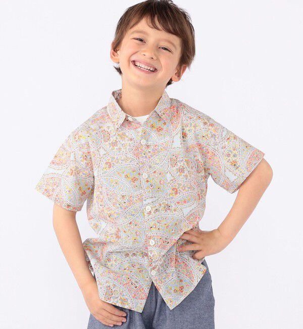 SHIPS KIDS「SHIPS KIDS:100～130cm / リバティ プリント 半袖 シャツ」|シャツ・ブラウス|